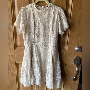 Ivory lace dress, Medium, Roolee